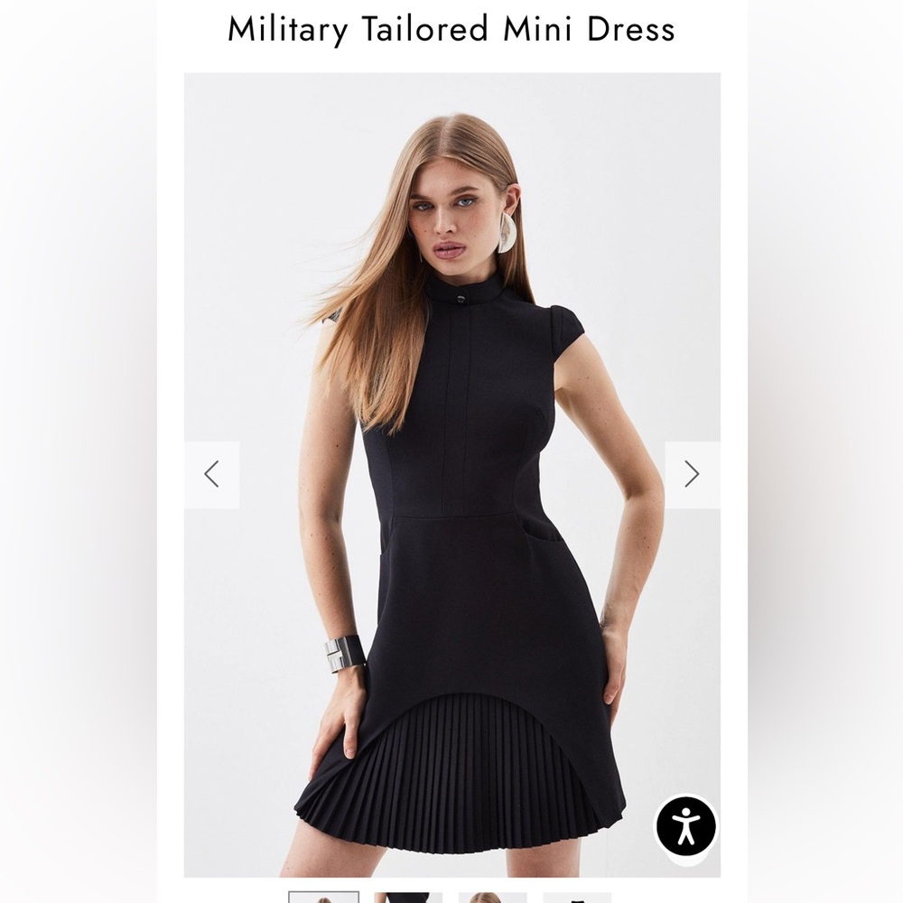 Karen Millen Black Military Mini Dress